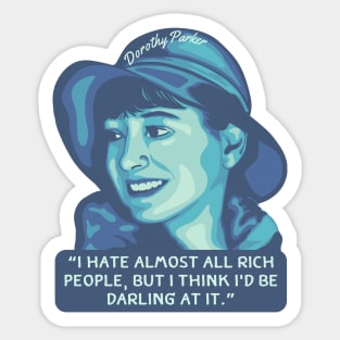 Dorothy Parker Portrait and Quote Sticker